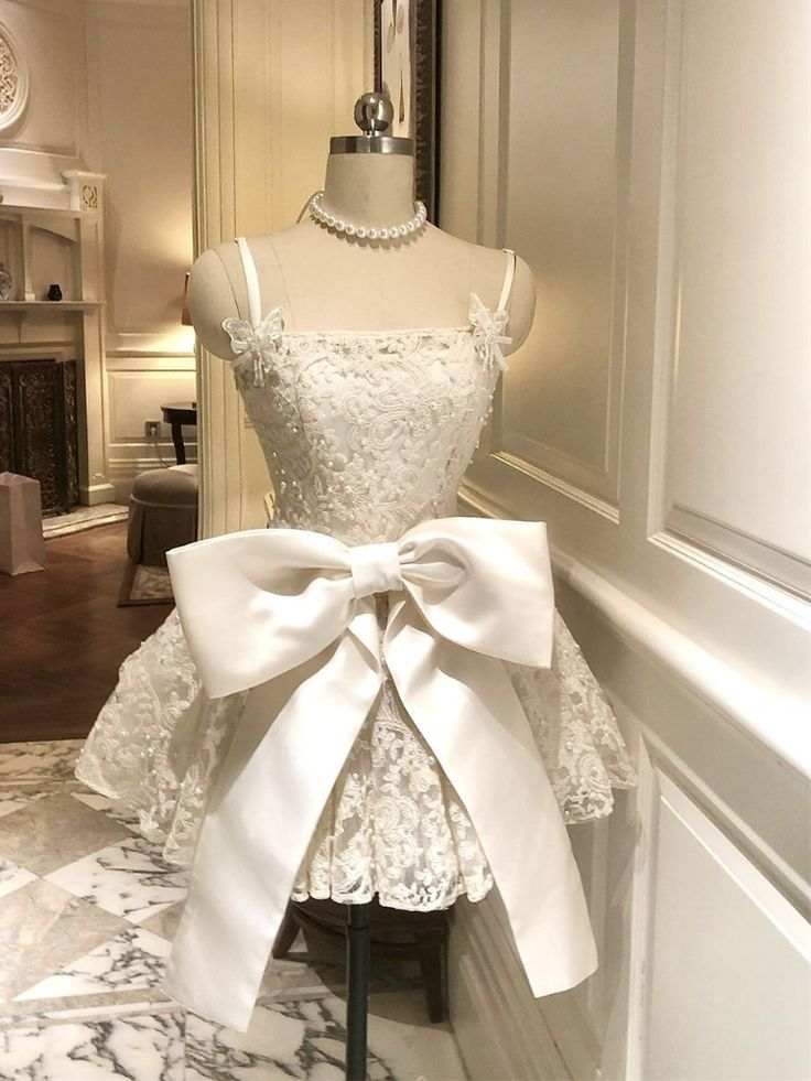 Elegant Ivory Lace Mini Homecoming Dress Princess Prom Dress  S196