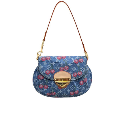 LOUIS VUITTON X TAKASHI MURAKAMI MONOGRAM CERISE SUNSET BAG DENIM BLUE 27CM M13680