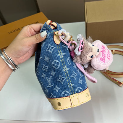 LOUIS VUITTON NANO NOAH BACKPACK DENIM BLUE 19CM M83043