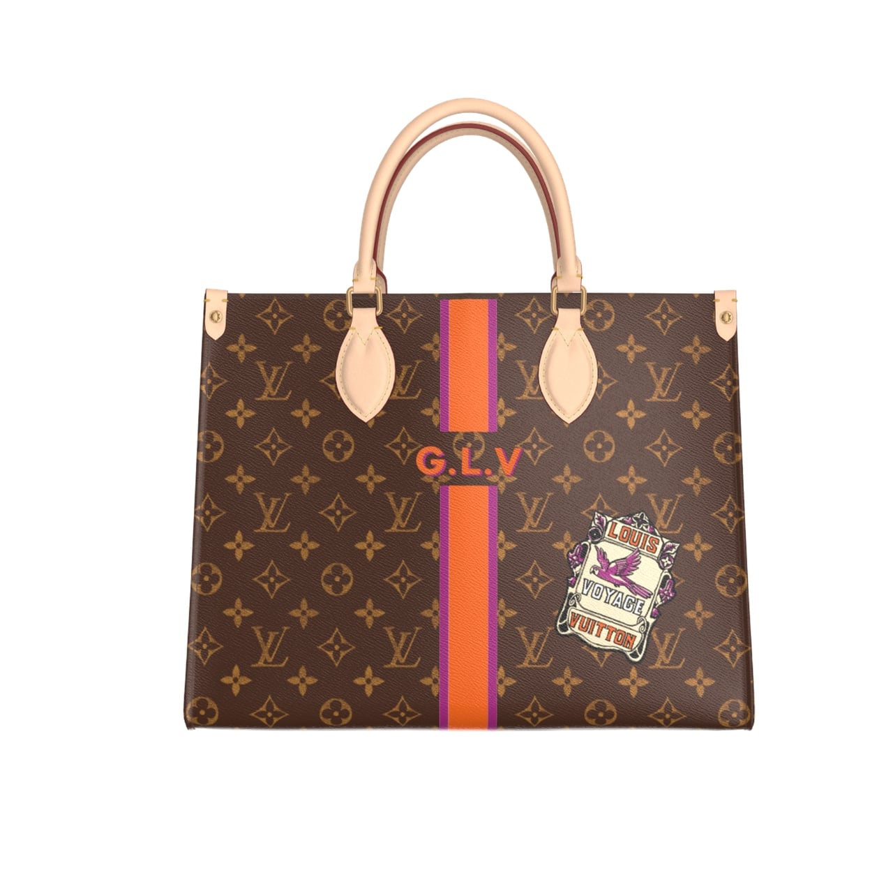 LOUIS VUITTON ON THE GO MM MON MONOGRAM BROWN 35CM P01898