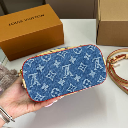 LOUIS VUITTON NANO NOAH BACKPACK DENIM BLUE 19CM M83043