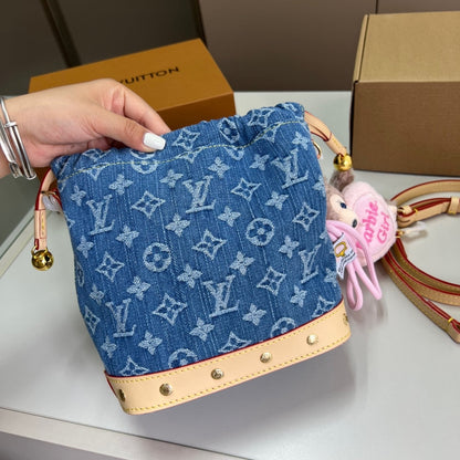 LOUIS VUITTON NANO NOAH BACKPACK DENIM BLUE 19CM M83043