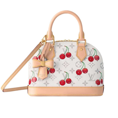 LOUIS VUITTON X TAKASHI MURAKAMI  MONOGRAM CERISE ALMA BB WHITE 18CM M14238