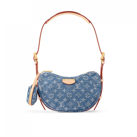 LOUIS VUITTON CROISSANT MM MONOGRAM BLUE DENIM 24CM M46856
