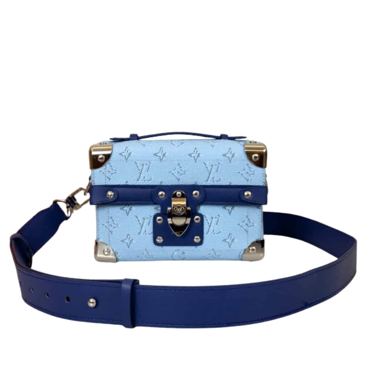 LOUIS VUITTON SOUL TRUNK BOX BAG BLUE 19CM M15035