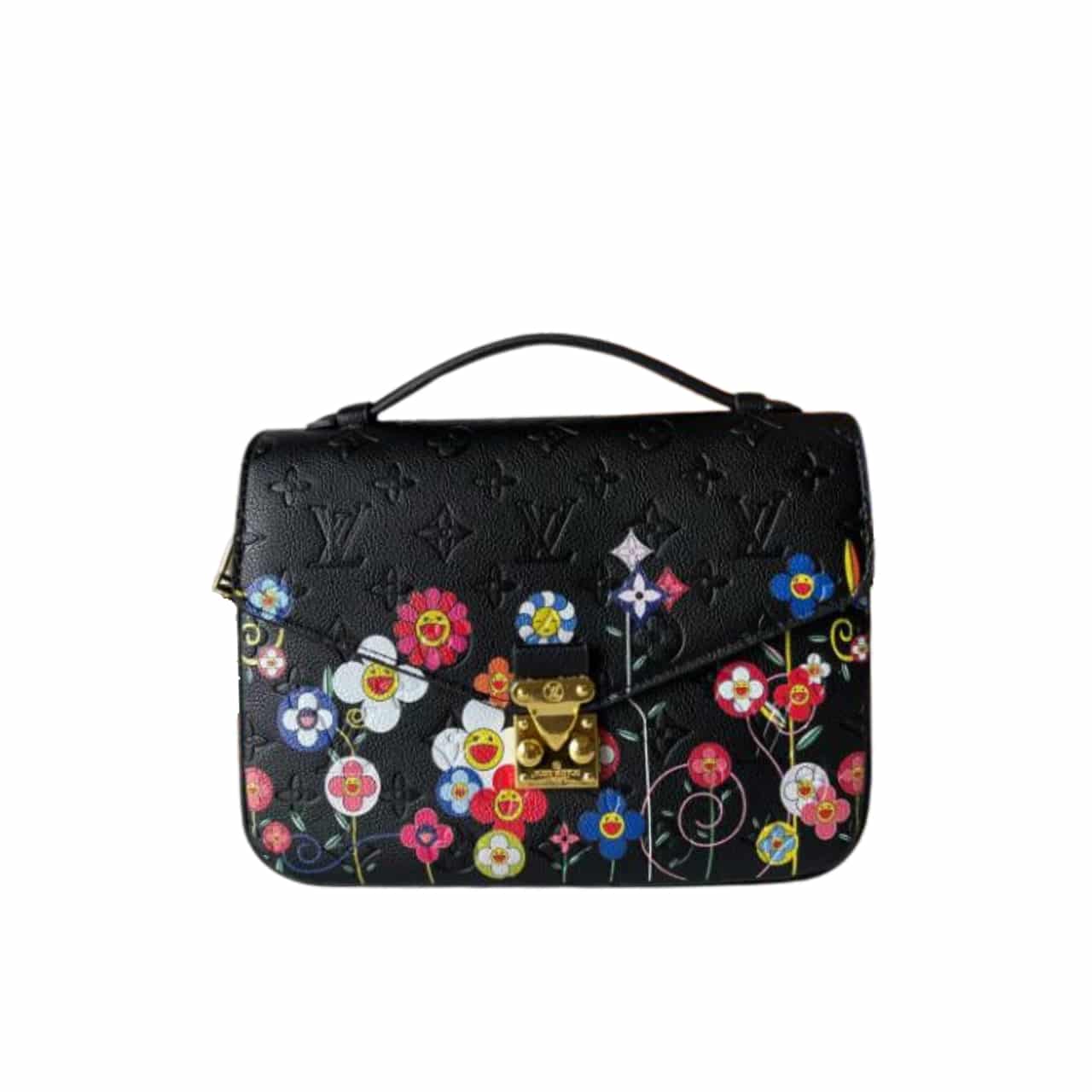 LOUIS VUITTON X TAKASHI MURAKAMI POCHETTE MÉTIS BAG BLACK 25CM M41487