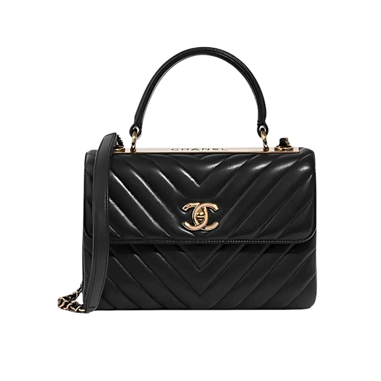 CHANEL TRENDY CC LARGE LAMB BLACK 25CM