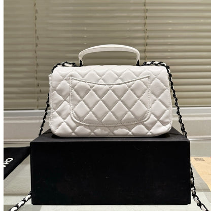 CHANEL VINTAGE SMALL CLASSIC FLAP BAG WHITE 20CM
