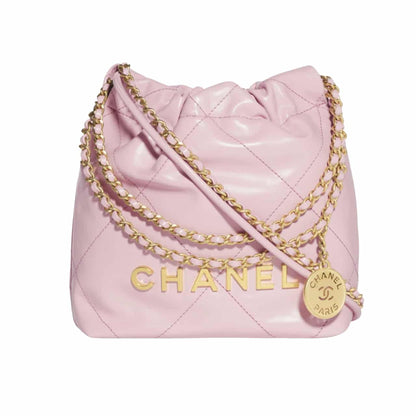 CHANEL 22 MINI HANDBAG LIGHT PINK 23CM AS3980 B08037 NY558