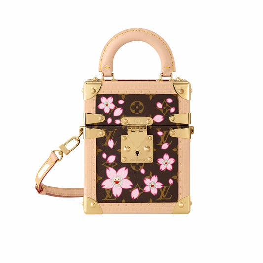 LOUIS VUITTON X TAKASHI MURAKAMI CAMERA BOX BAG SAKURA BROWN 17CM M14173