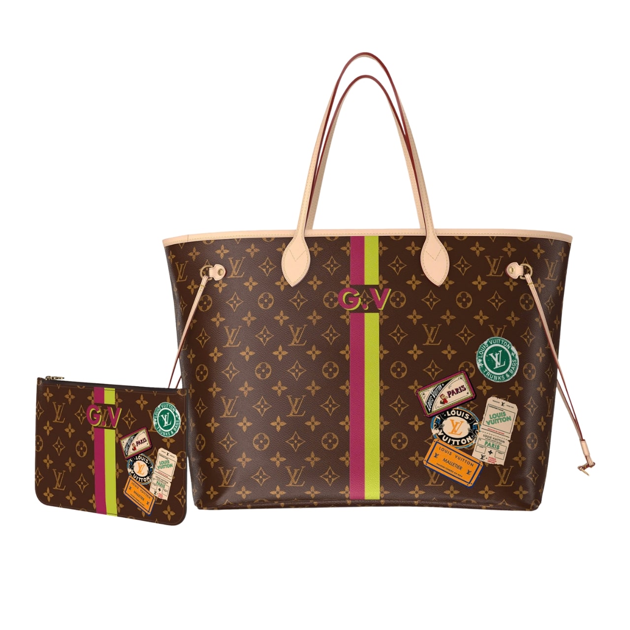 LOUIS VUITTON SAC NEVERFULL MM MON MONOGRAM BROWN 31CM P01926