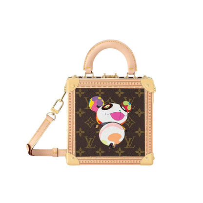 LOUIS VUITTON X TAKASHI MURAKAMI MINI SQUARE TRUNK BROWN 17CM M13127