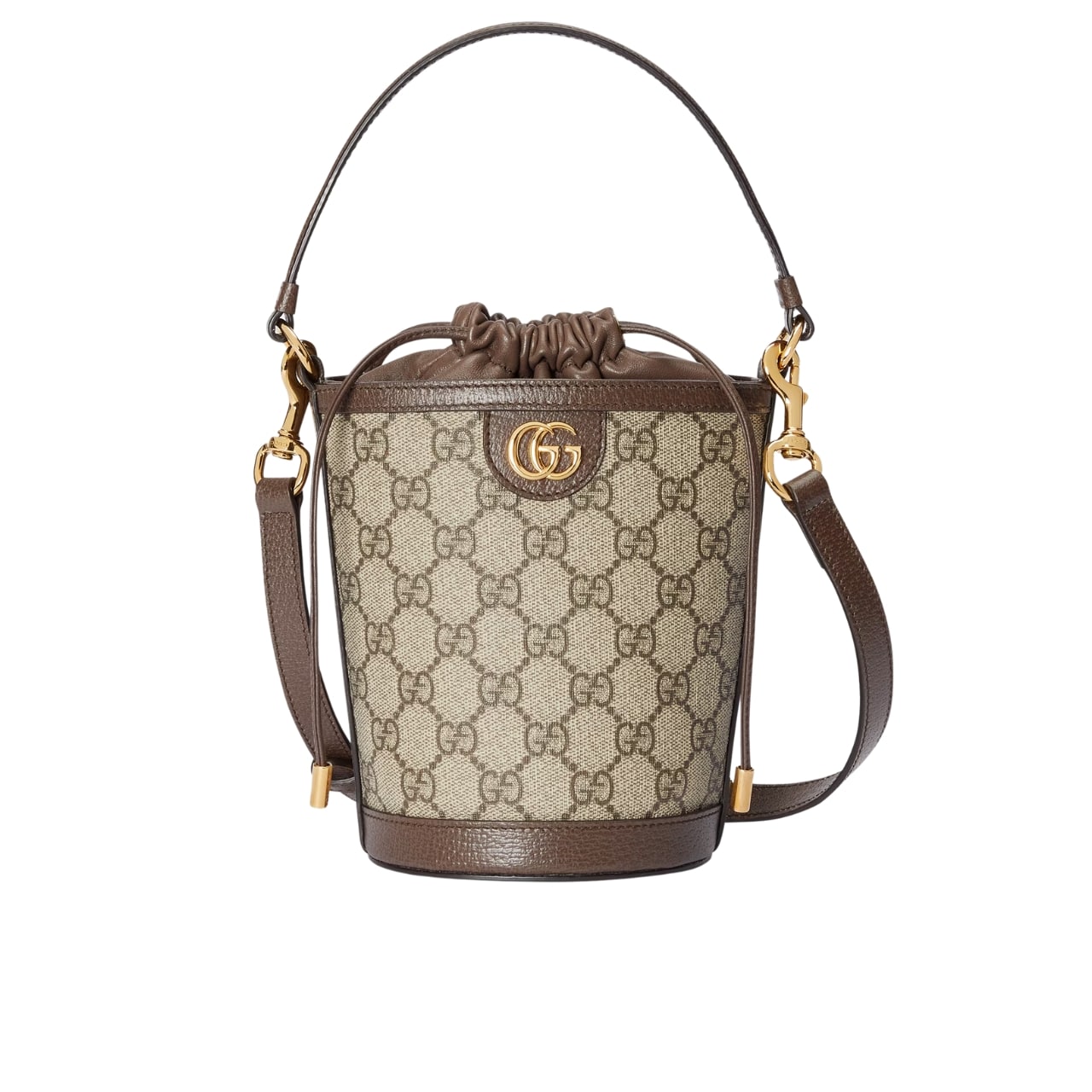 GUCCI OPHIDIA MINI BUCKET BAG BEIGE AND EBONY 20CM 760199 9AAD9 8341