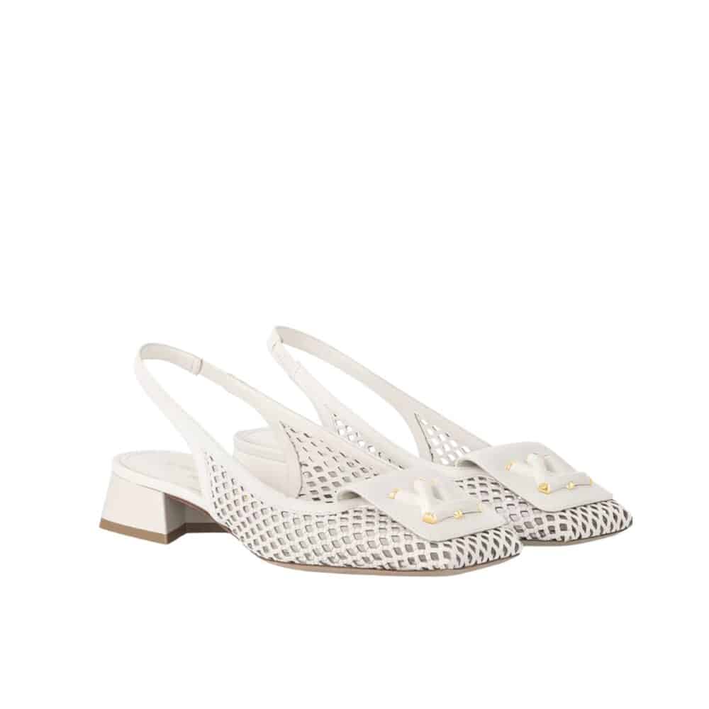 LOUIS VUITTON SHAKE SLINGBACK PUMP WHITE 1AD0CA