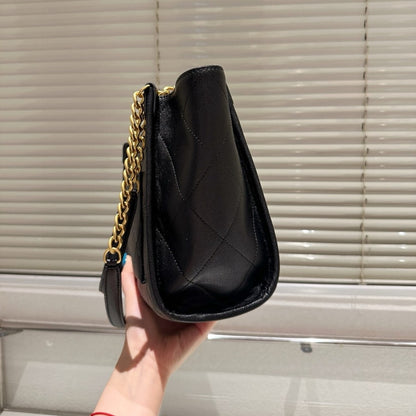 CHANEL HIPPIE HOBO BAG BLACK 25CM AS5417 B19635 94305