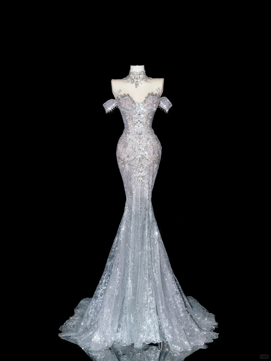 White Elegant Mermaid Off the Shoulder Beaded Lace Long Prom Dress Party Dress SH3494