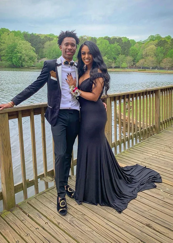 Side Slit Black Sheath Long Off Shoulder Sweetheart Mermaid Prom Dresses SH626