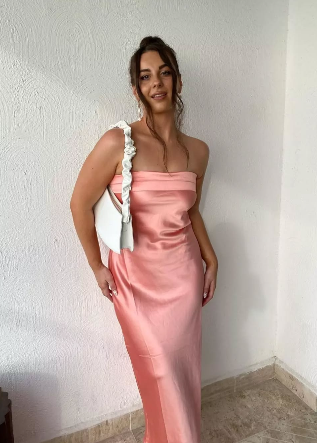 Stunning Sheath Strapless Sage Green Satin Bridesmaid Dress Evening Dress SH2837