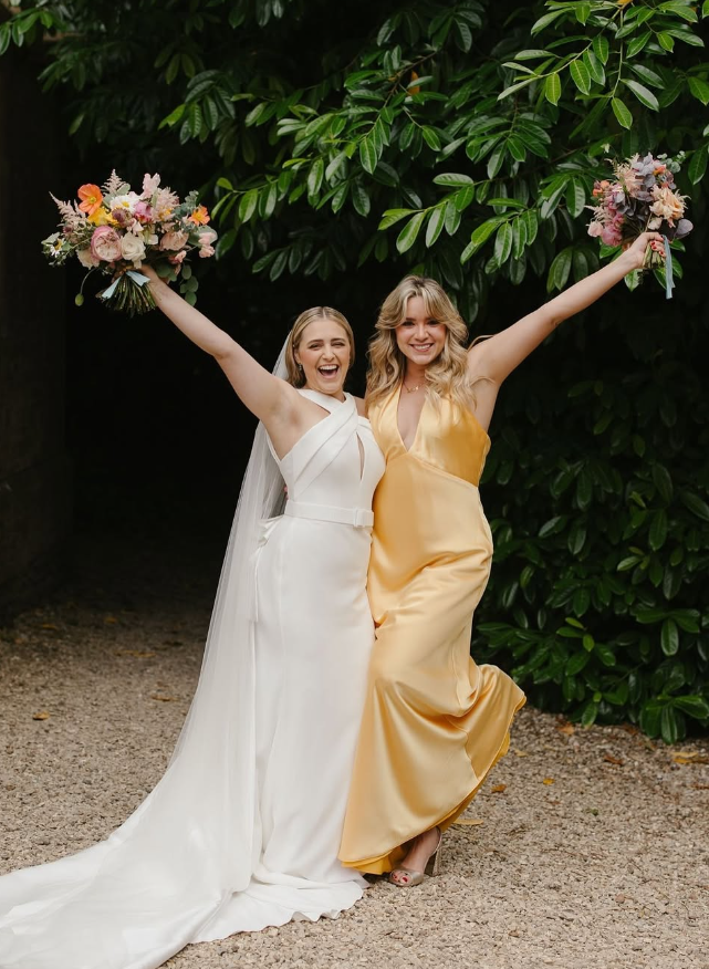 Simple Mermaid Halter Yellow Satin Open Back Bridesmaid Dress Evening Dress SH2796