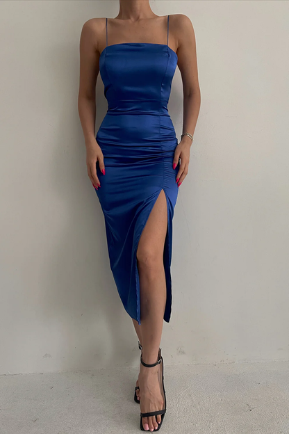 Sexy Sheath Spaghetti Straps Prom Dress Slit Party Dress SH1116