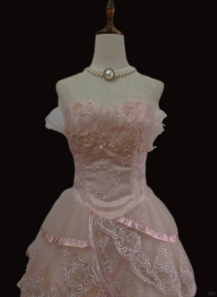 Pink Tulle With Lace Princess Party Dress, Strapless Birthday Evening Dress S184