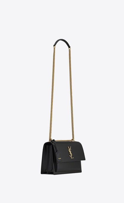 Saint Laurent SUNSET MEDIUM BARK TEXTURED EMBOSSED HANDBAG