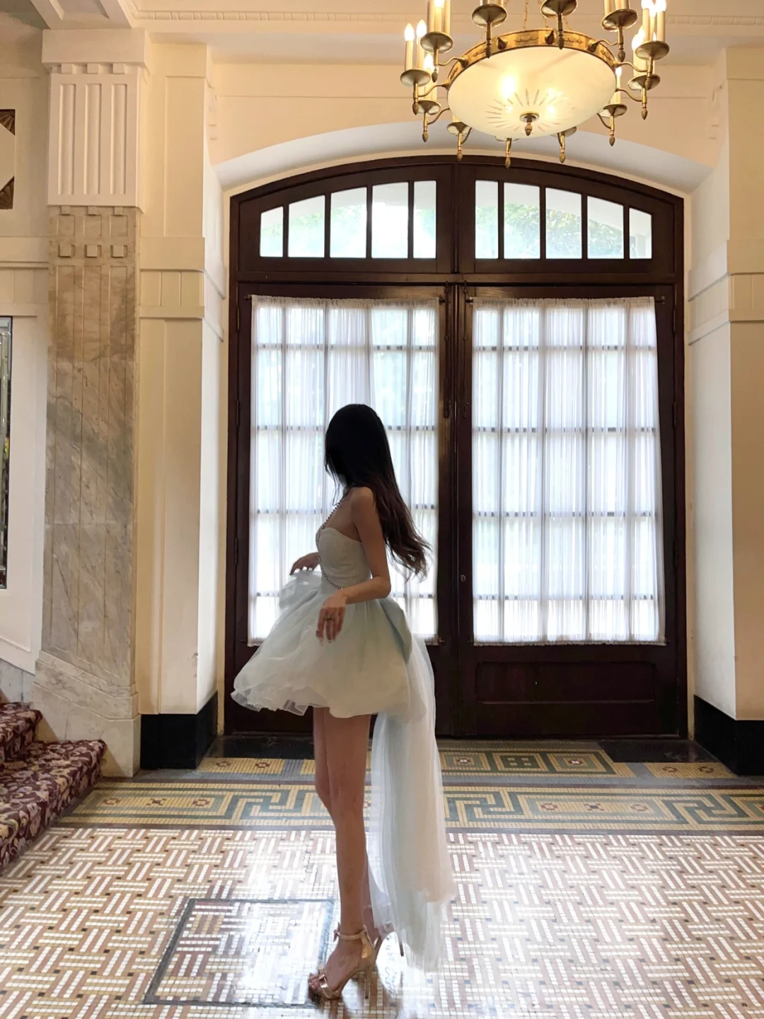 Baby Blue A Line Sweetheart Neck Tulle Short Homecoming Dress Birthday Dress with Bow SH3643