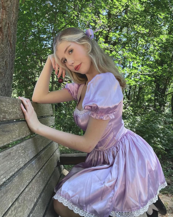 Cute Purple A Line Puff Lace Satin Short Homecoming Dress Cocktail Dress SH3683