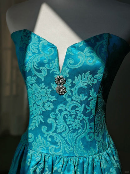 Peacock Turquoise Short Homecoming Dress Prom Dress Evening Dress gh4337