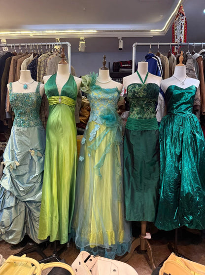 Green Gorgeous Fashion Vintage Delicate Floral Beaded Sequins Elegant Long Satin Ball Gown Evening Gown Party Dress gh4140
