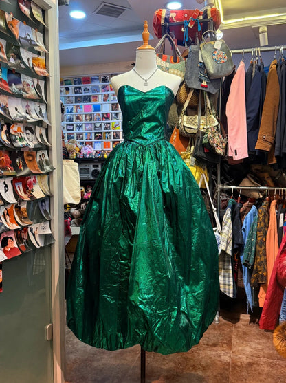 Green Vintage Elegant Sweetheart Neck Long Satin Ball Gown Evening Dress Party Dress gh4137
