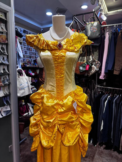 Yellow Retro Princess Elegant Exquisite Long Ball Gown Evening Dress Princess Belle Beauty and the Beast gh4211