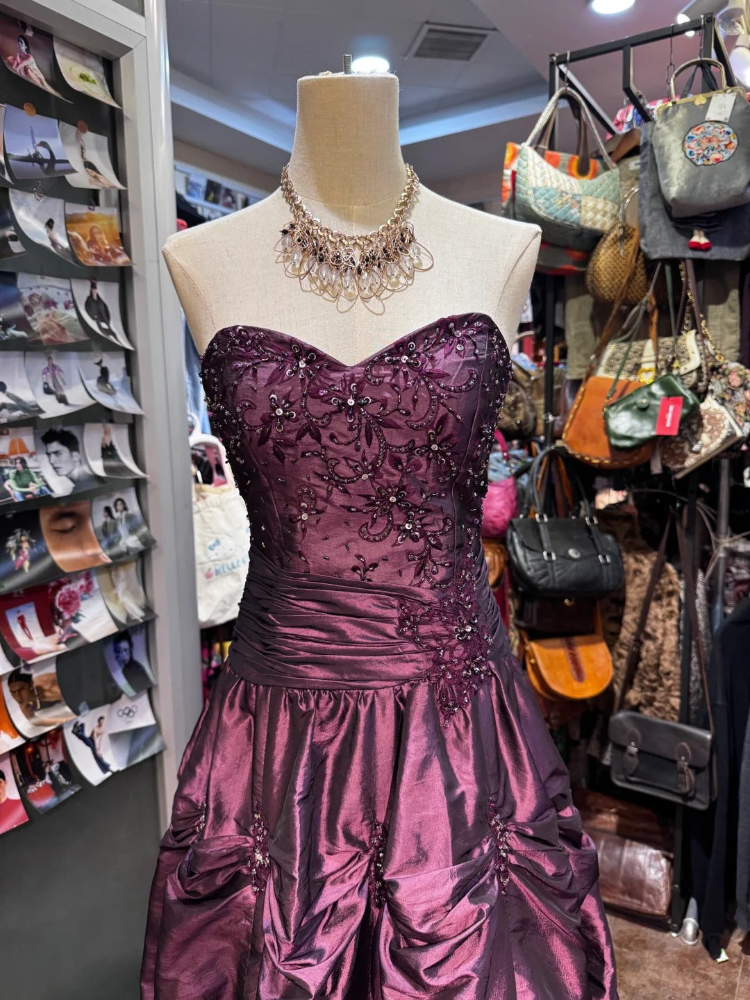 Purple Beading Unique Fashion Vintage Elegant Exquisite Long Ball Gown Evening Dress gh4214