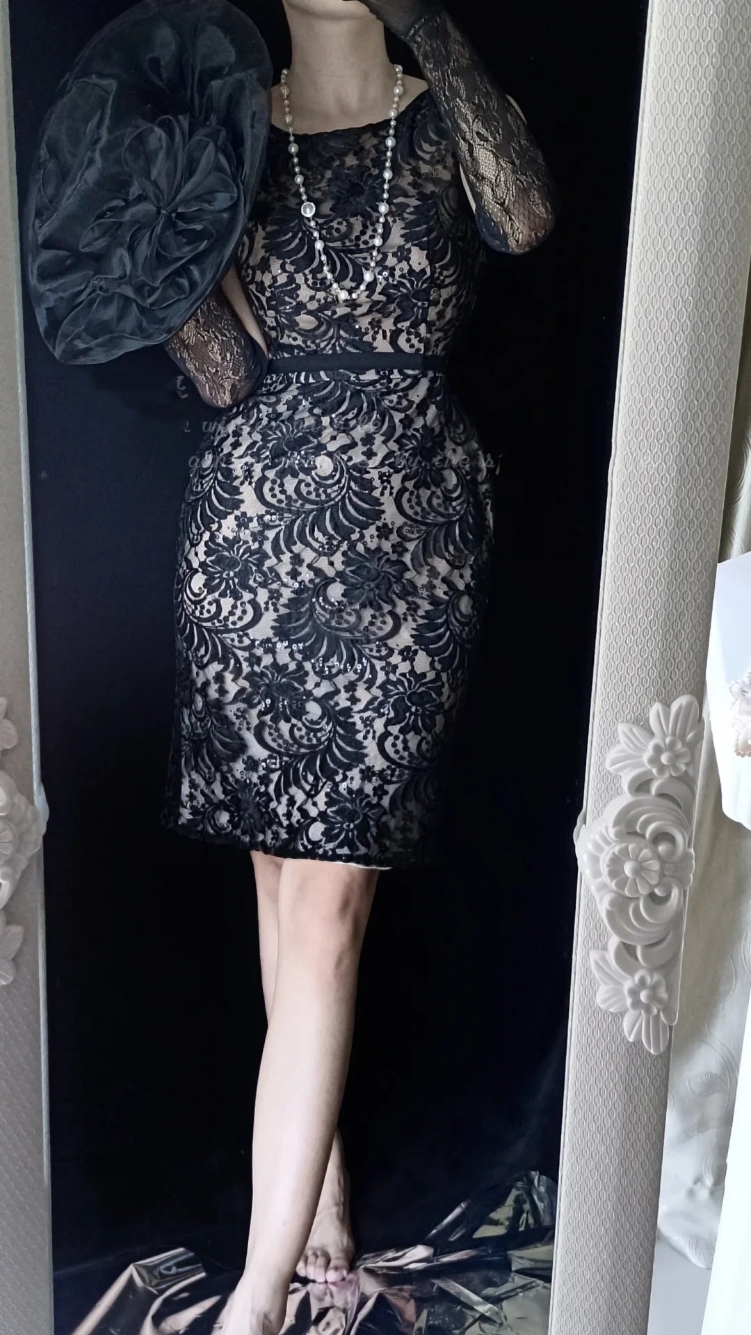 Black sexy backless floral vintage elegant short lace fairy slim homecoming dress prom dress evening dress party dress banquet dress cocktail dress gh4715