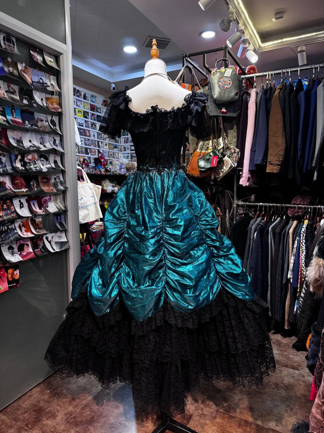 Black Turquoise Green Unique Fashion Retro Elegant Exquisite Long Prom Dress Evening Gown gh4213