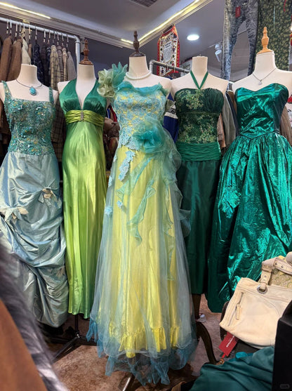 Green Gorgeous Fashion Vintage Exquisite Floral Beads Elegant Long Backless Satin Ball Gown Evening Dress Party Dress gh4141