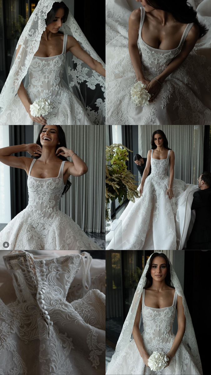 Rustic Wedding Dress Ball Gown Square Neck White Lace Tulle Long Wedding Dresses Summer Brides Dress Bridal Gowns W0143