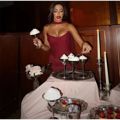 Sexy Mermaid Sweetheart Chiffon Prom Dresses Formal Summer Wedding Guest Dresses Wedding Guest Outfit W0165