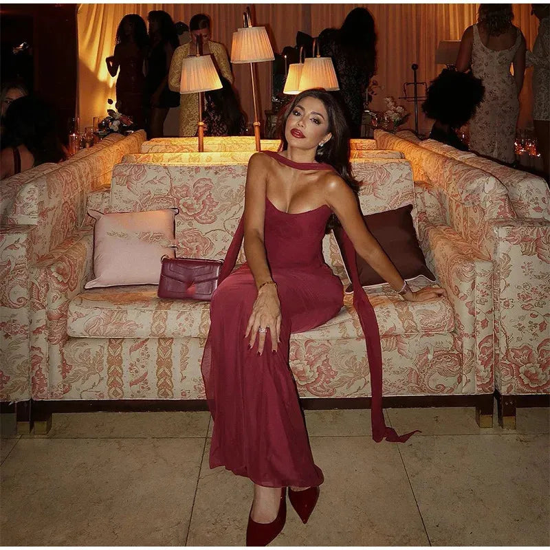 Sexy Mermaid Sweetheart Chiffon Prom Dresses Formal Summer Wedding Guest Dresses Wedding Guest Outfit W0165