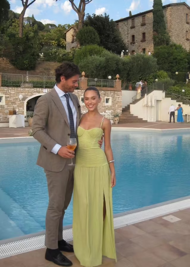 Modest A line Spaghetti Straps Green Prom Dresses Formal Summer Spring Slit Wedding Guest Dresses Wedding Guest Outfit W0179