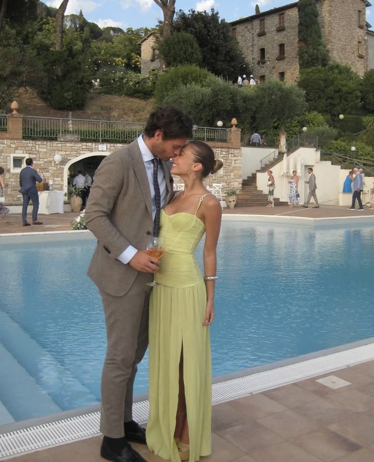 Modest A line Spaghetti Straps Green Prom Dresses Formal Summer Spring Slit Wedding Guest Dresses Wedding Guest Outfit W0179