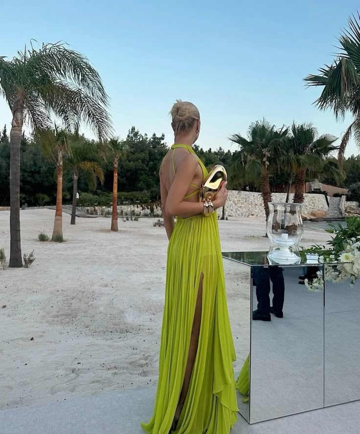 Modest A line High Green Chiffon Backless 20th Birthday Dress Prom Dress 18th Birthday Outfits Holiday Outfit W0198