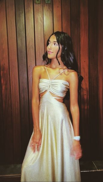 Modest A line Halter Champagne Satin 20th Birthday Dress Prom Dress 18th Birthday Outfits Holiday Outfit W0212