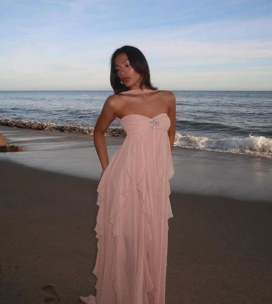 Modest A Line Sweetheart Pink 20th Birthday Dress Prom Dress 18th Birthday Outfits Holiday Outfit W0233