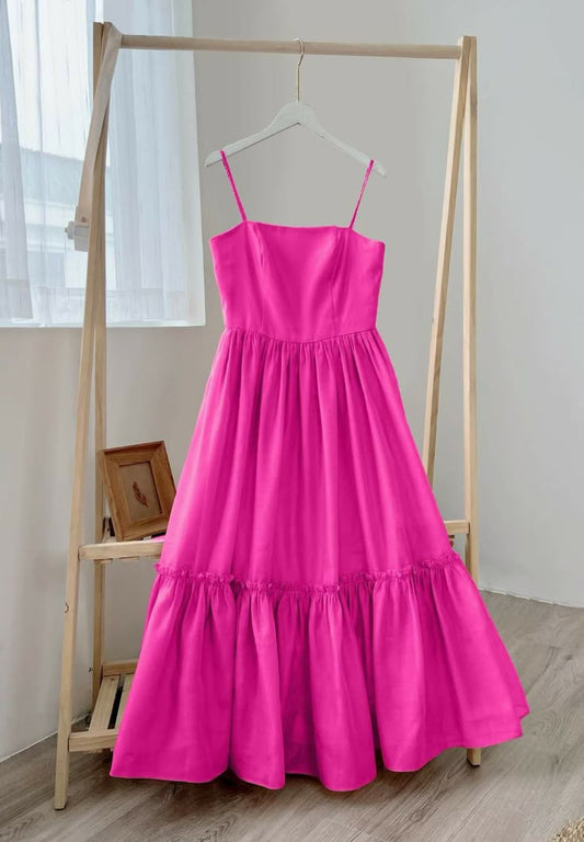 Modest Simple A line Spaghetti Straps 18th Birthday Dress Prom Dress 21st Birthday Outfits For Women W0257