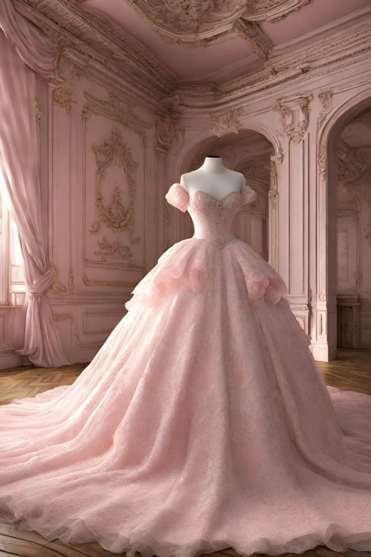 Pretty Ball Gown Off The Shoulder Pink Beaded Long Quinceanera Dress Formal Short Sleeves Flowers Vestido De 15 Anos Sweet 16 Dress W0292