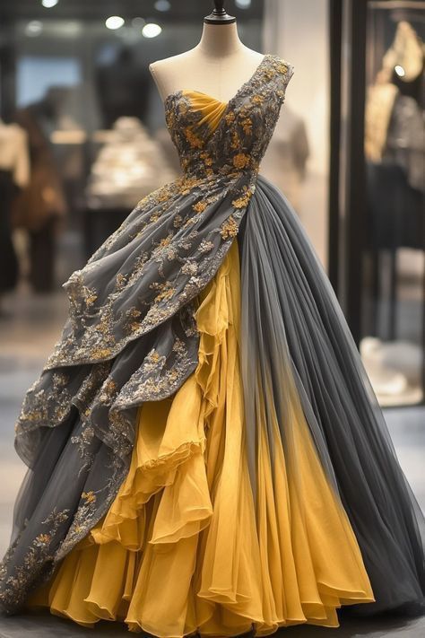 Pretty Ball Gown One Shoulder Yellow Lace Long Quinceanera Dress Formal Gowns Vestido De 15 Anos Sweet 16 Dress W0320