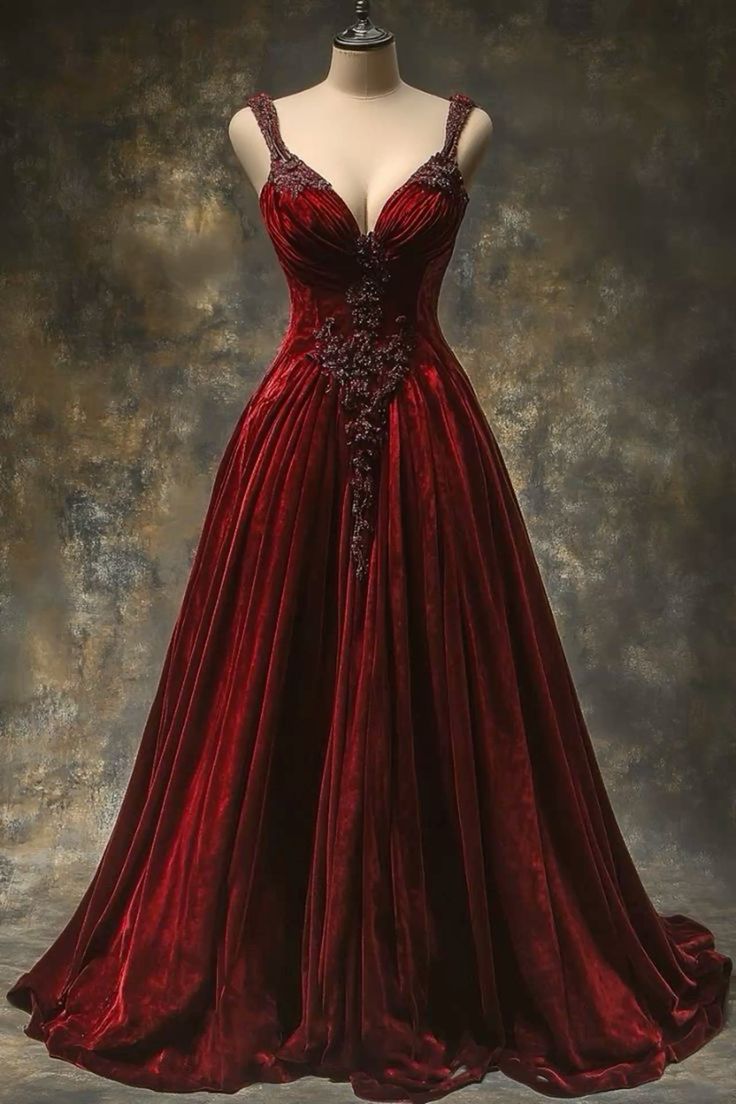 Pretty Ball Gown Burgundy Velvet Long Quinceanera Dress Formal Gown Vestido De 15 Anos Sweet 16 Dress W0322