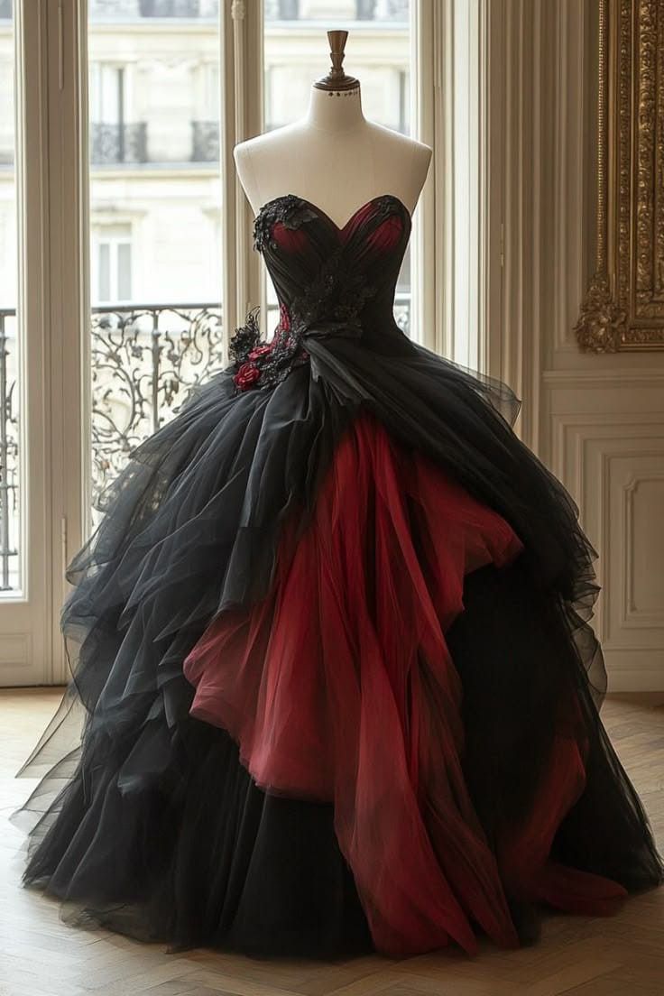 Pretty Ball Gown Sweetheart Black Tulle Long Quinceanera Dress Formal Gowns Vestido De 15 Anos Sweet 16 Dress W0324