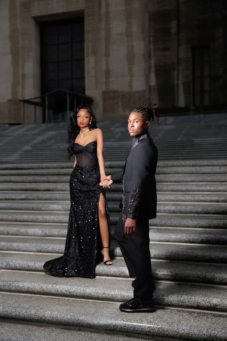 Classy Mermaid Sweetheart Black Sequin Beads Long Prom Dresses Slit Party Dress Black Girl Outfits Graduation Dresses W0391